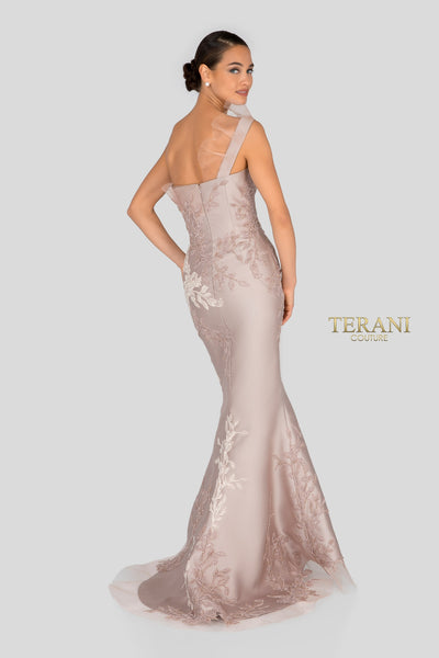 Embellished One Sleeve Evening Gown - 1911E9095