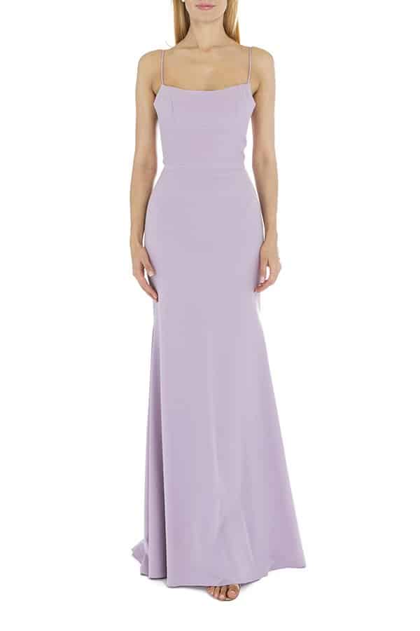 Spaghetti Strap Straight Neck Low Back Mermaid Gown - 1912B9703