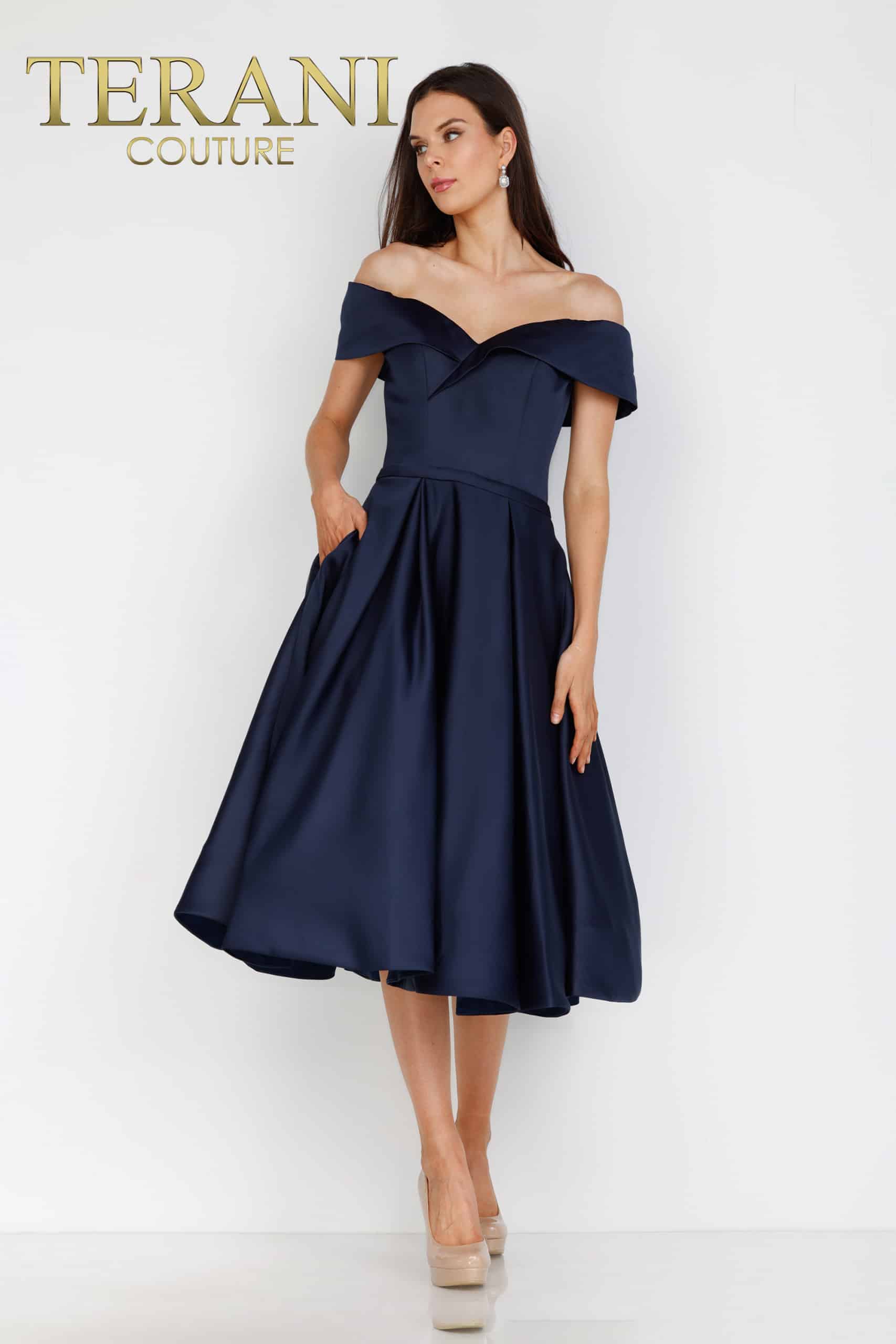 OFF SHOULDER TEE LENGTH DRESS - 1912C9656