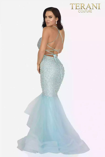 Crystal beaded sexy fitted mermaid prom gown - 2011P1143