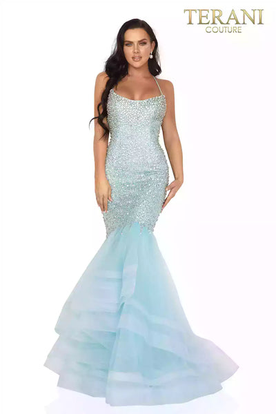 Crystal beaded sexy fitted mermaid prom gown - 2011P1143