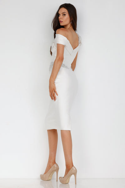 Off-Shoulder Mikado Cocktail Dress - 2011C2009