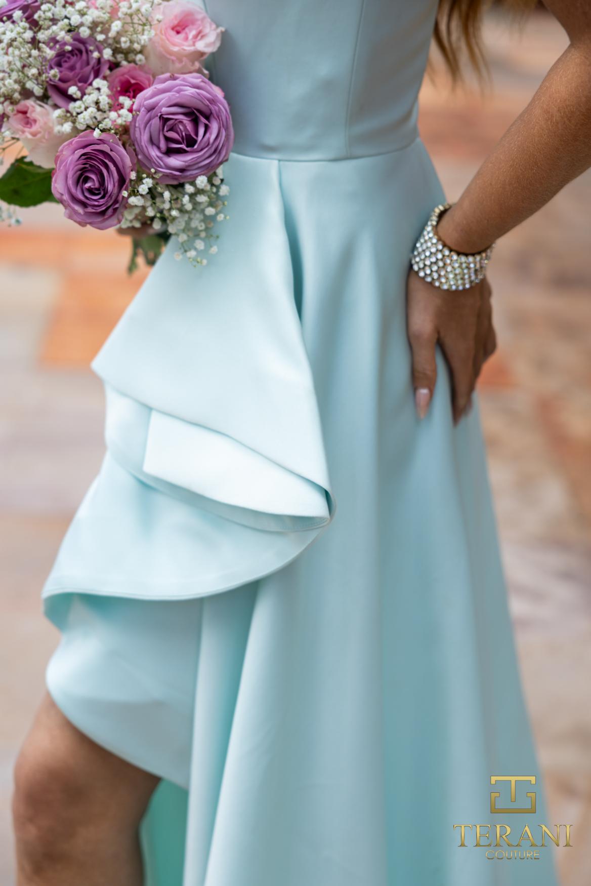 Strapless A-line Gown with a Cascading Peplum - 2012P1288