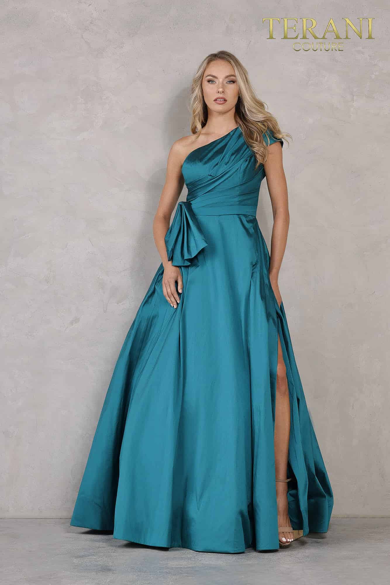 Spruce One Shoulder Long Evening Dress - 2021E2779