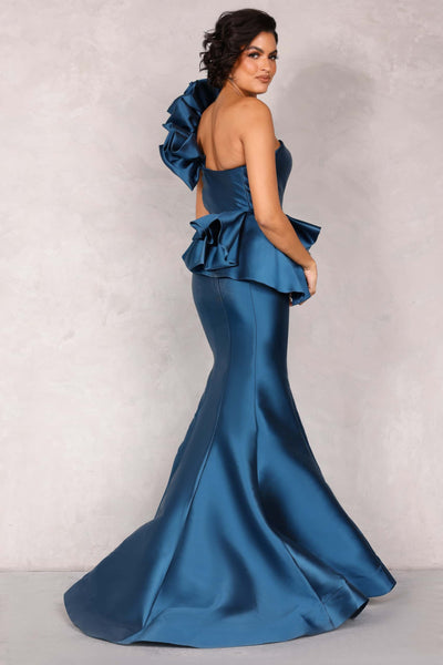 Crimson, Deep Sea Long Mikado Evening Dress - 2021E2809