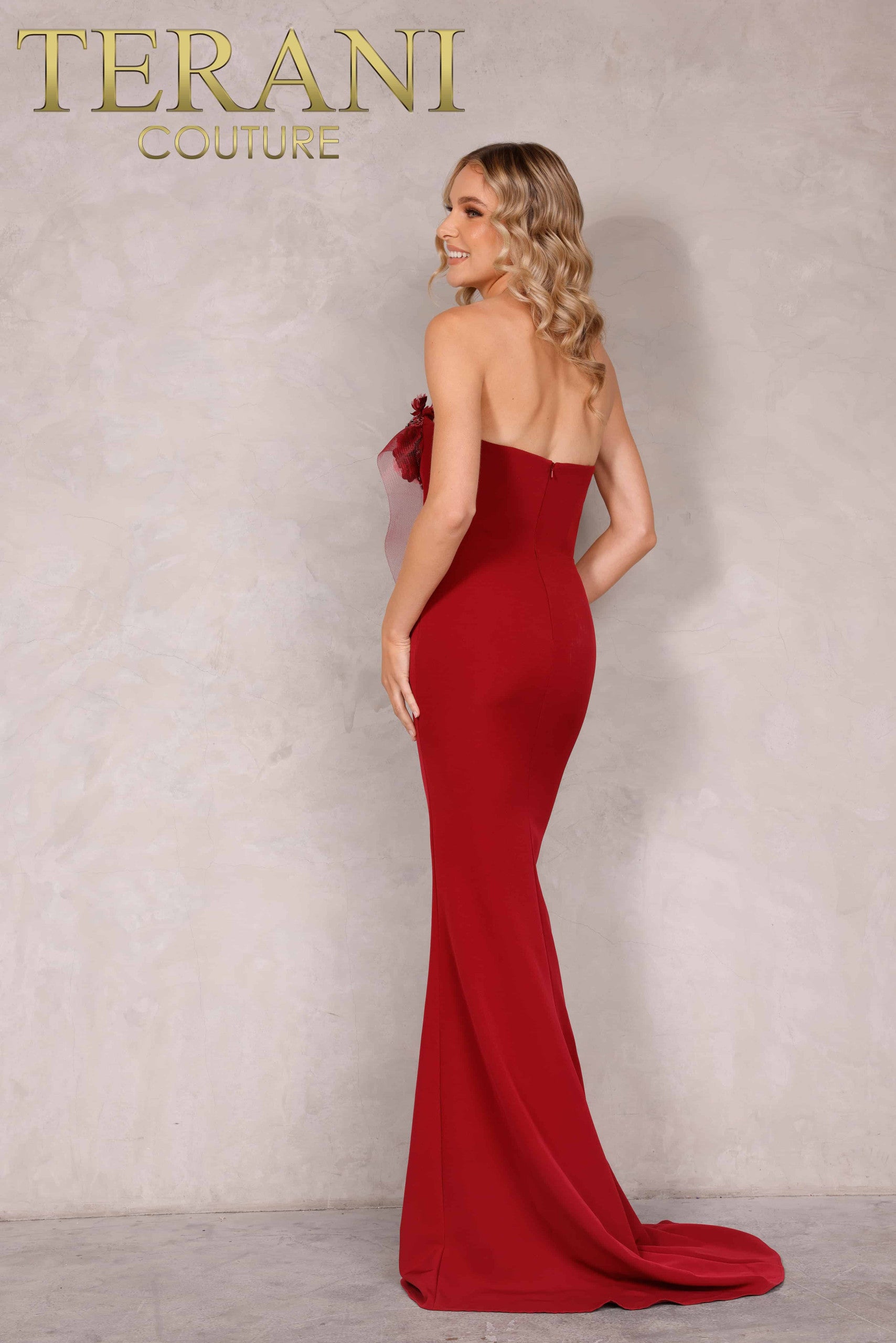 Evening Stretch Strapless Horsehair Trim - 2021E2818