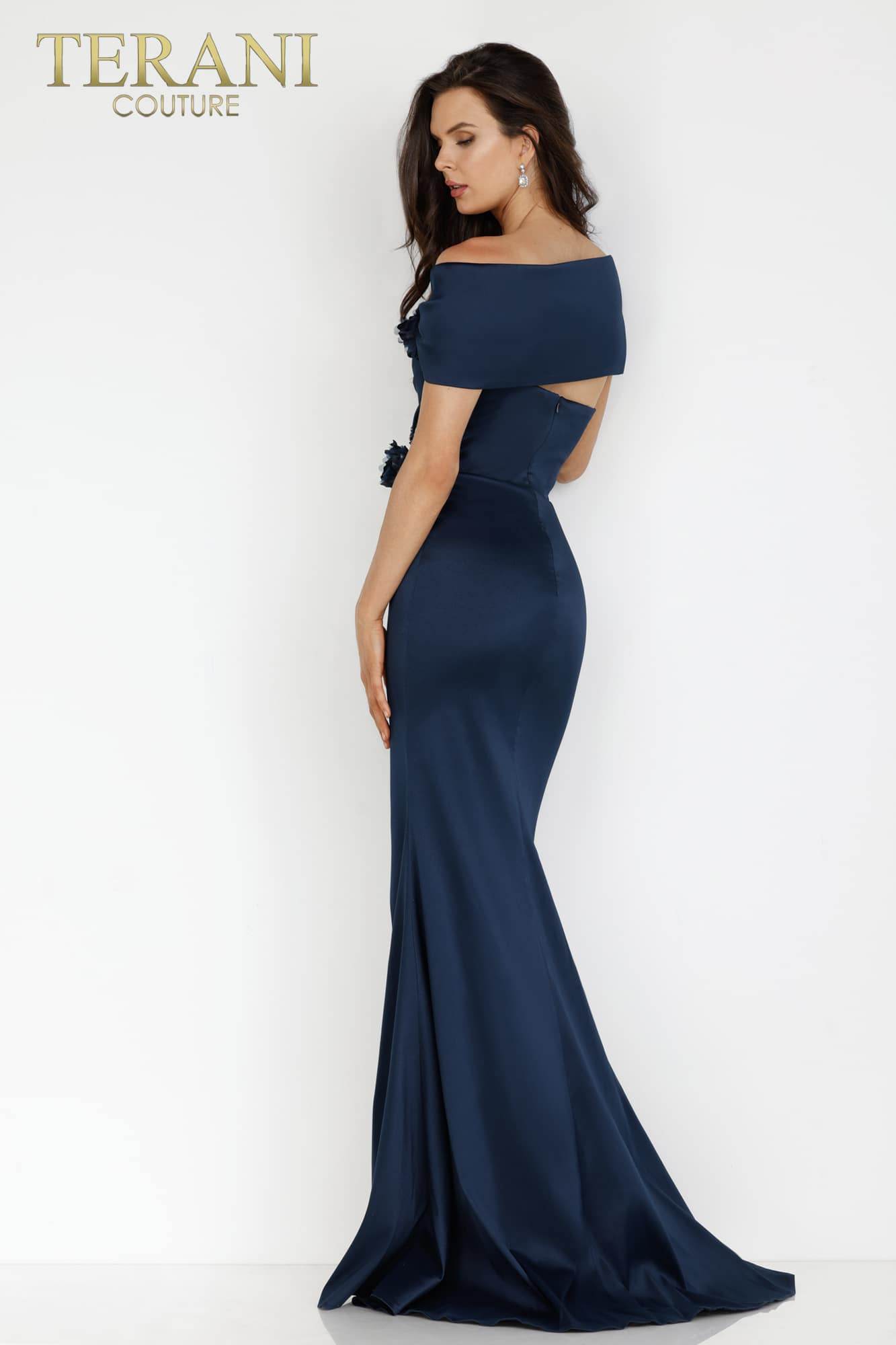 Emerald Long Stretch Mikado Mother of the Bride Dress - 2021M2969