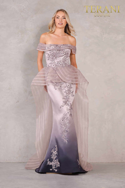 Off-Shoulder Ombre Formal Gown - 2111E4746