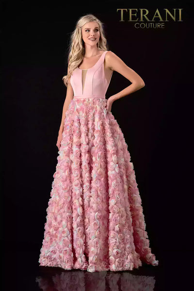 Chic Sleeveless Halter Neck Blush Prom Dress - 2111P4102