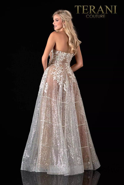 Strapless White Nude Prom Dress - 2111P4105