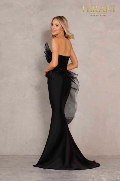 Black Strapless Sweetheart Trumpet Wedding Dress - 2112E4961