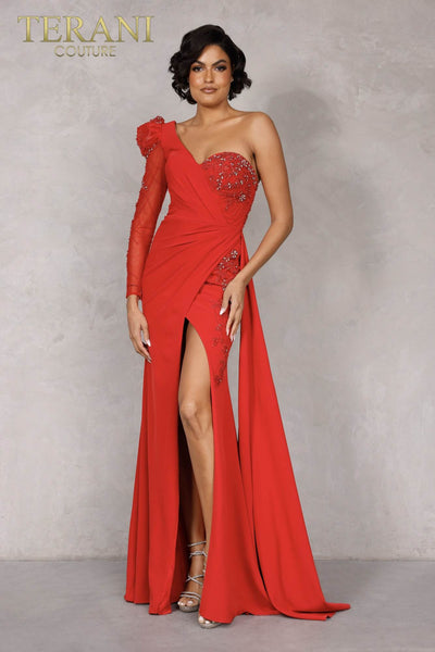 Blush,emerald, Red Long 2 Way Stretch Evening Dress - 2214e0164