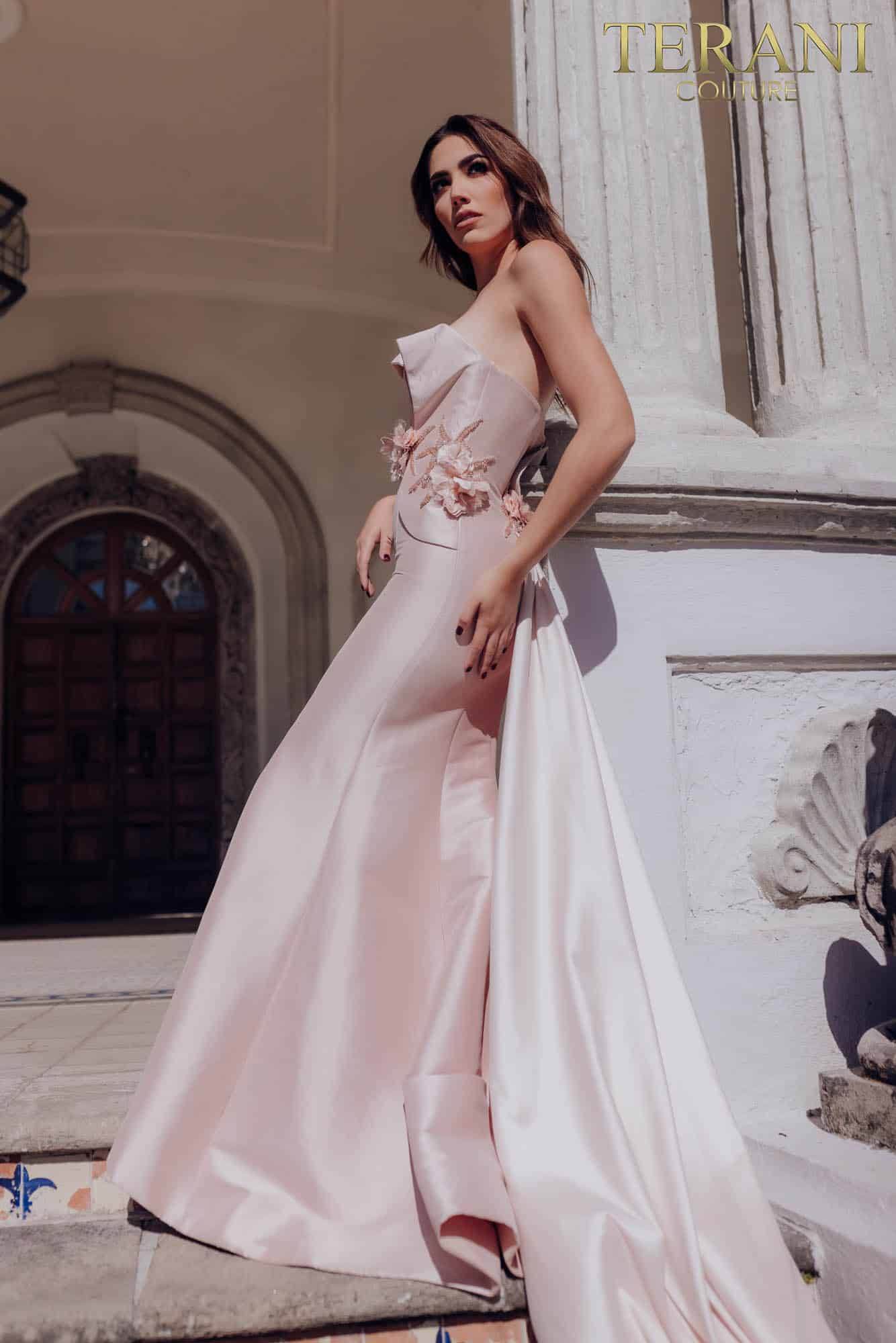 Strapless Formal Mermaid Dress with Train - 231E0308