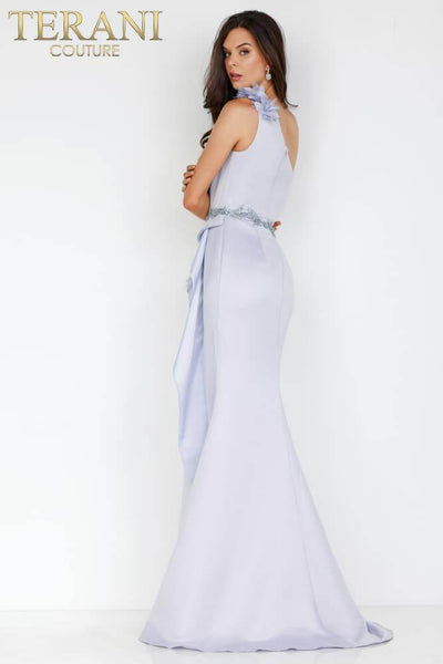 One Shoulder with High Slit Ruffled Dress - 231E0309