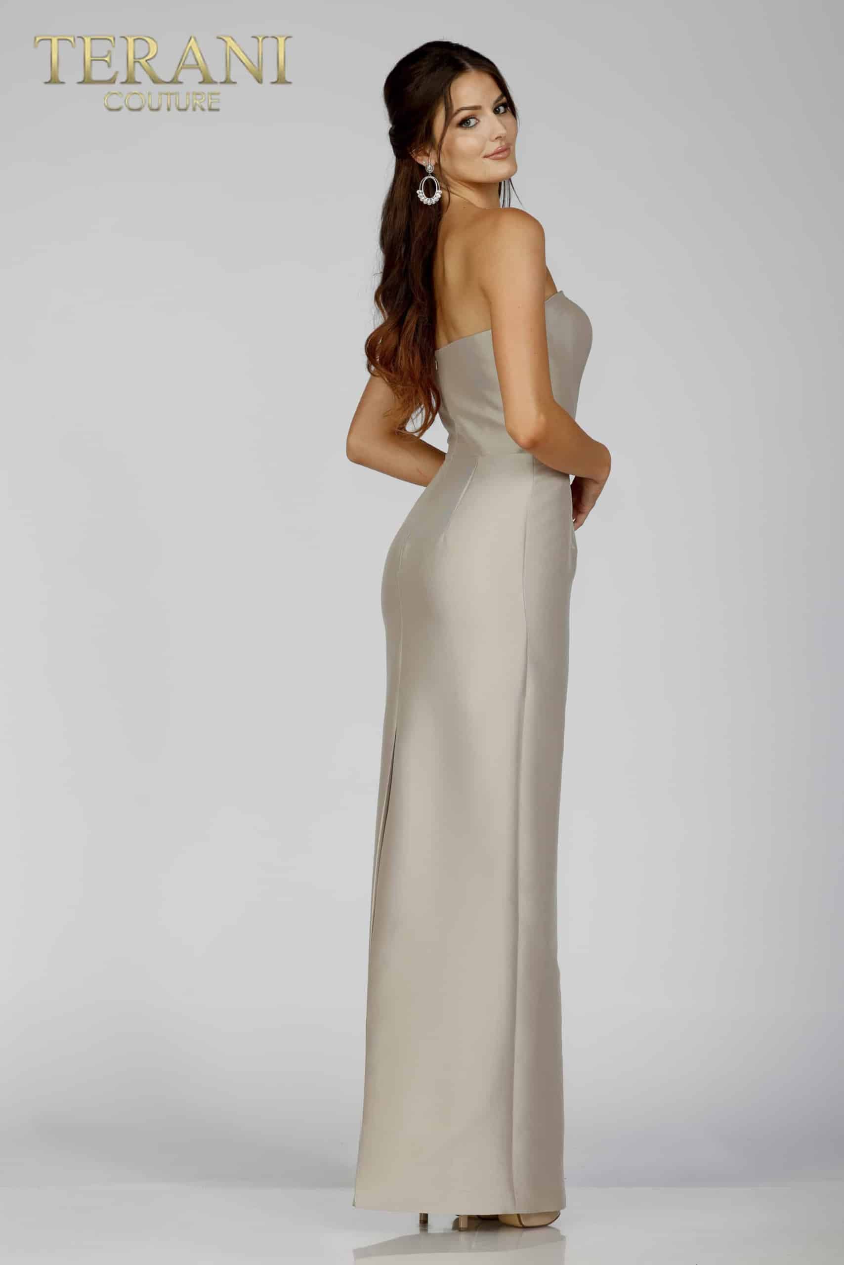 3D Flower Embellished Evening Gown- 231E0319