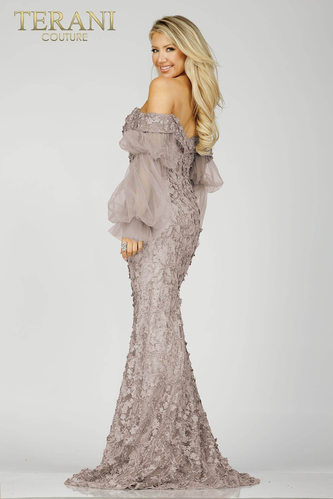 Long Evening Mermaid Lace Dress- 231E0515