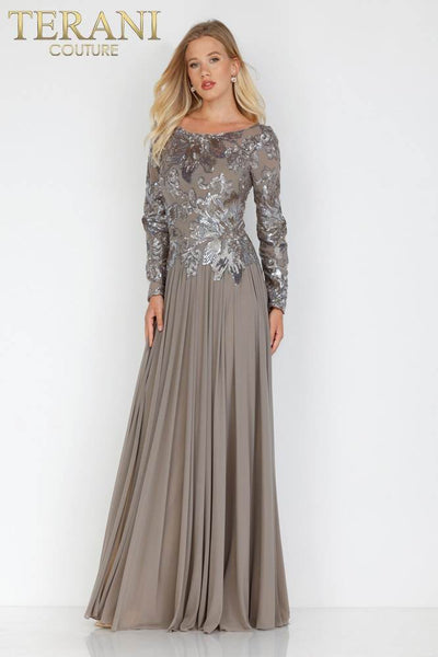 Mother of the Bride Maxi with Sequin Mesh Bodice- 231M0355