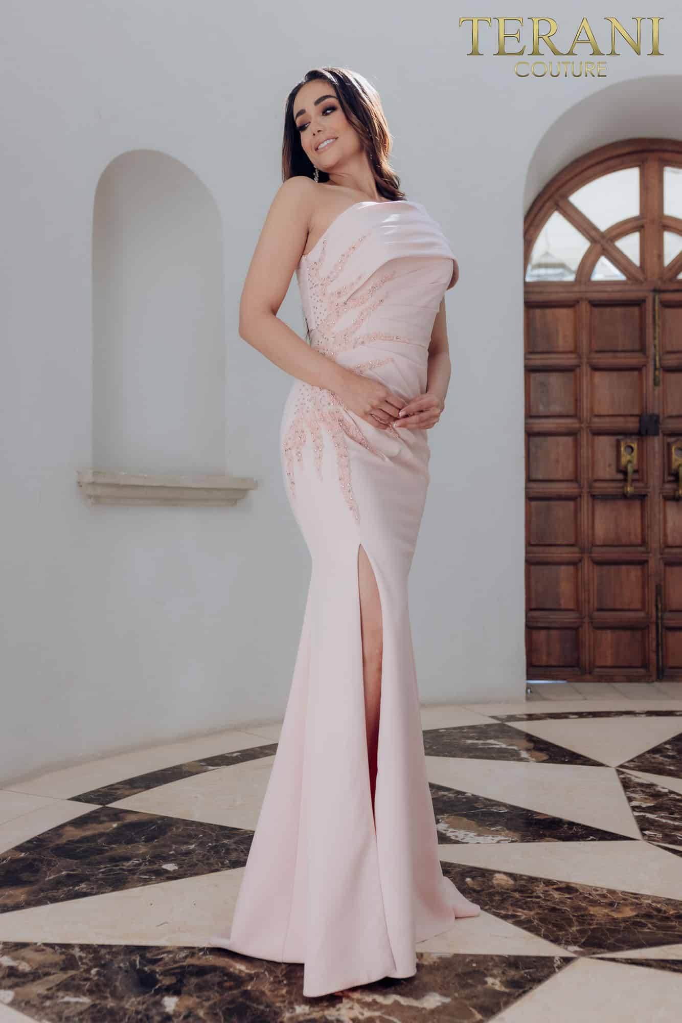 One Shoulder Long Mother of the bride Dress- 231M0473