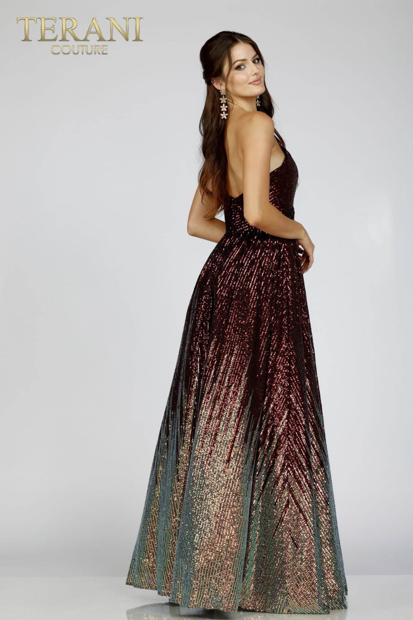 One Shoulder Prom Gown with the Low Back - 231P0024