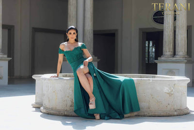 Off-Shoulder Extra Flare Prom Gown - 231P0061