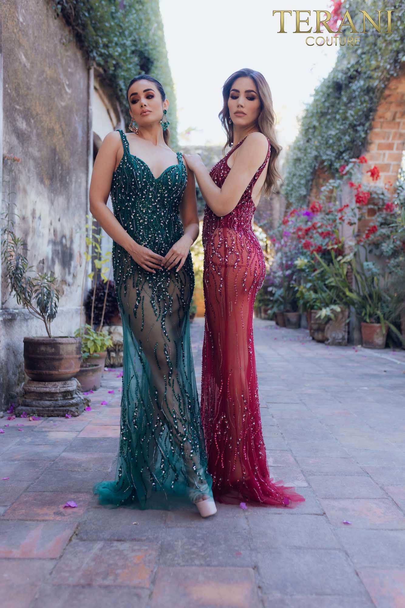 Prom Dress with Silver Embellishment - 231P0141