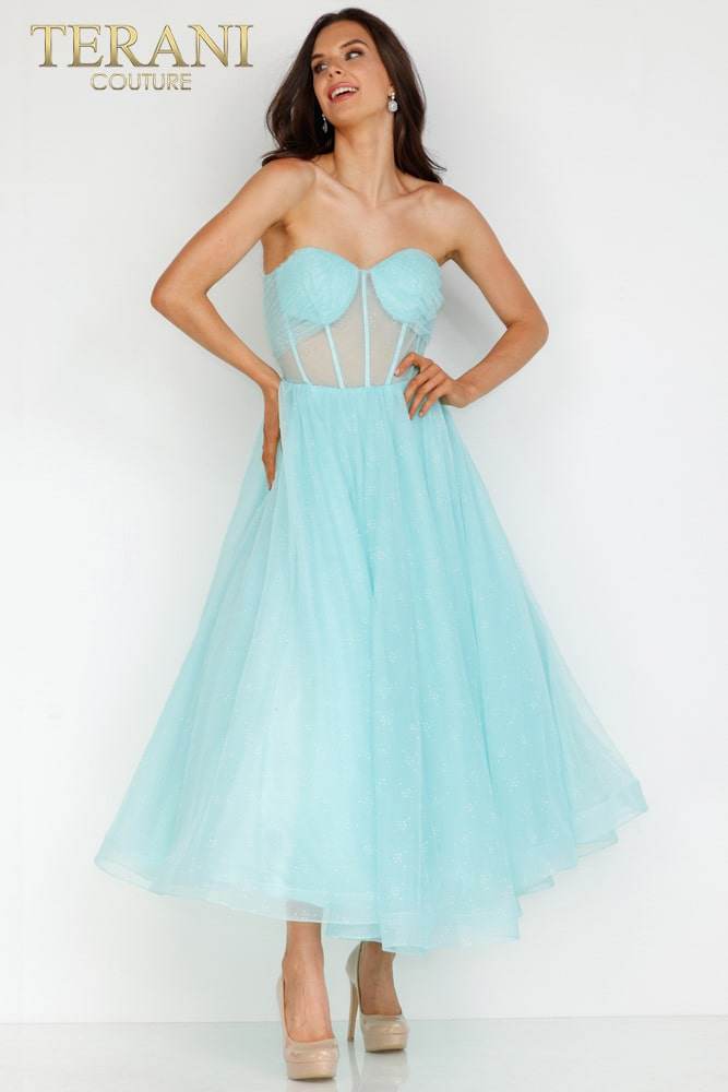Tulle Bodice Prom Dress with Sweetheart Neck - 231P0534