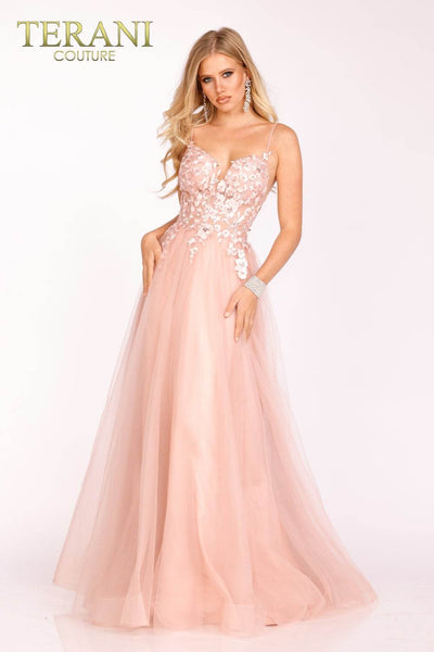 Coral Embellished Bodice Prom Dress with Extra Flare - 231P0582