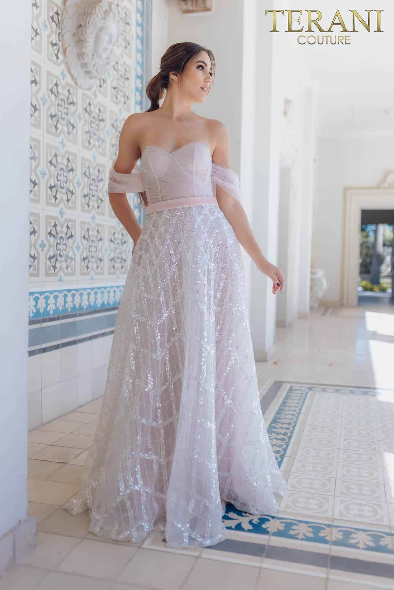 Ruffle Sleeves Prom Dress with Sweetheart Neckline - 231P0588