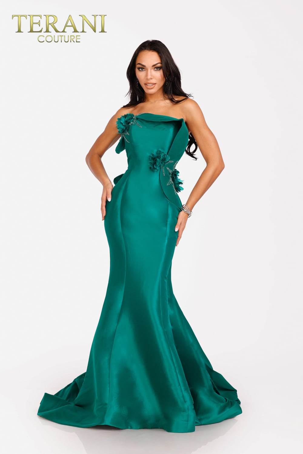 Strapless Formal Mermaid Dress with Train - 231E0308
