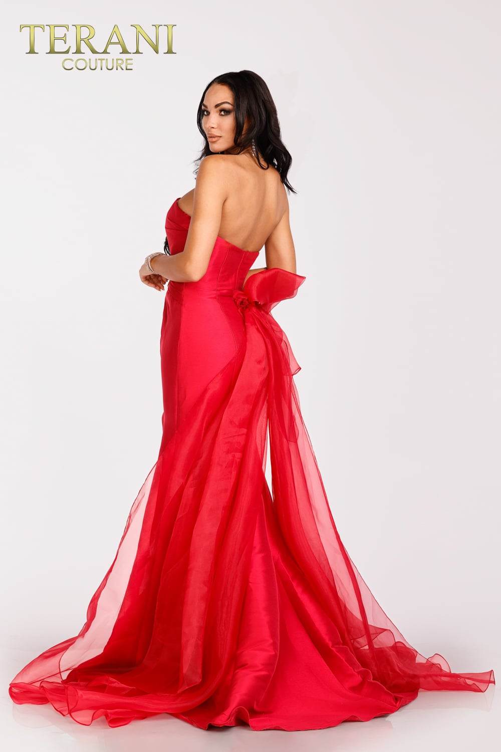 Draped Prom Dress with high side slit - 231P0108