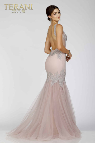 Embellished fishtail prom gown - 231P0189