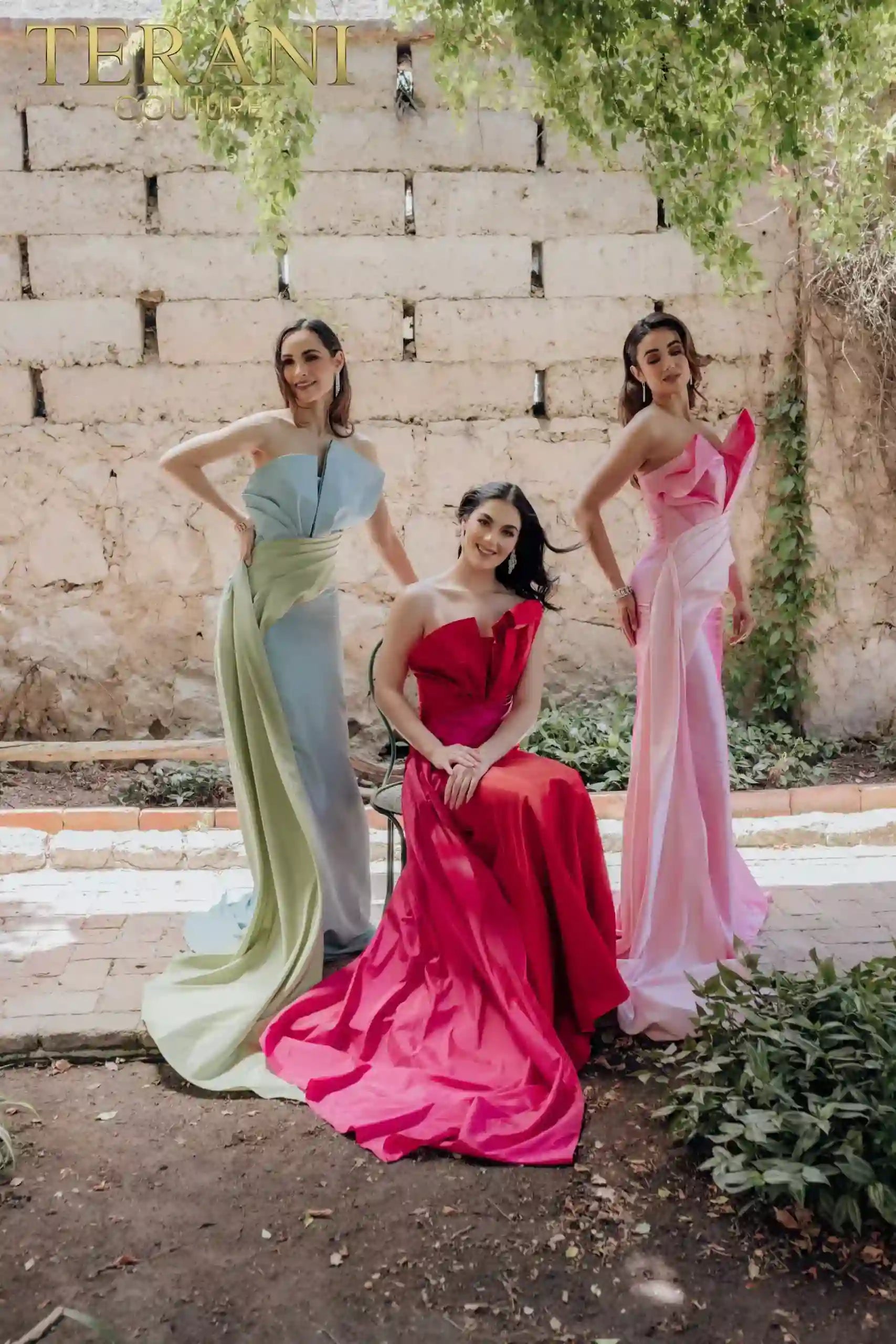 Two Tone A-line Sleeveless Bow Bodice Evening Dress - 232E1276