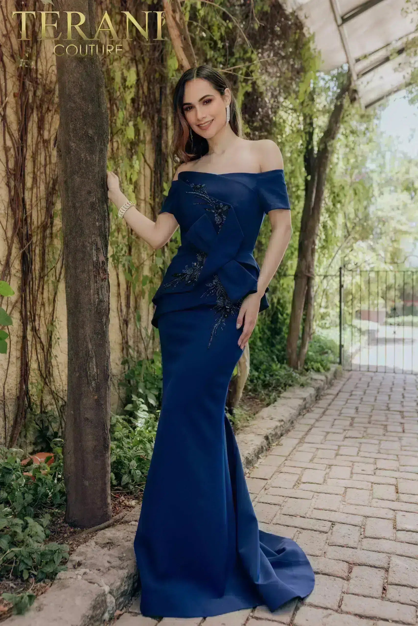 Mermaid Off Shoulder Beaded Bodice Long Dress - 232M1561 Mermaid Off Shoulder Beaded Bodice Long Dress - 232M1561