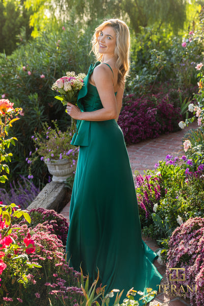 241P2067 Asymmetrical Matte Satin Evening Ballgown Dress