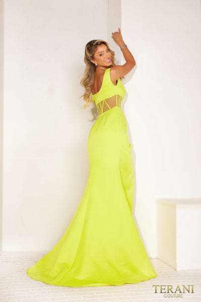 241P2078 V-Neck Bodycon Sleeveless Prom Dress