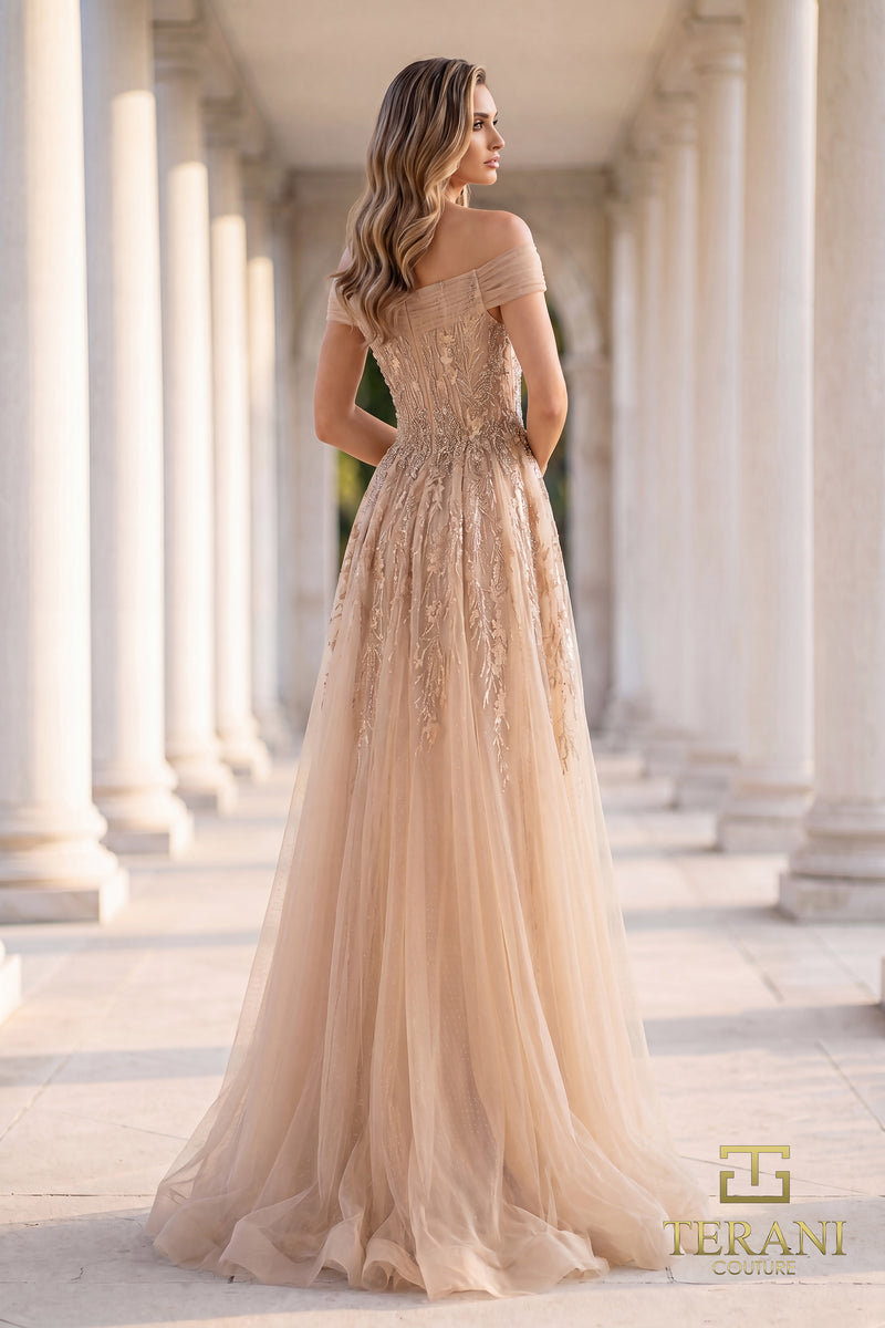 242M3347 Tulle Off-Shoulder Sweetheart Ballgown Dress
