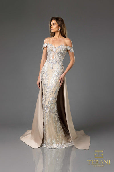 251E3233 Matte Satin Sweetheart Off-shoulder A-line Dress