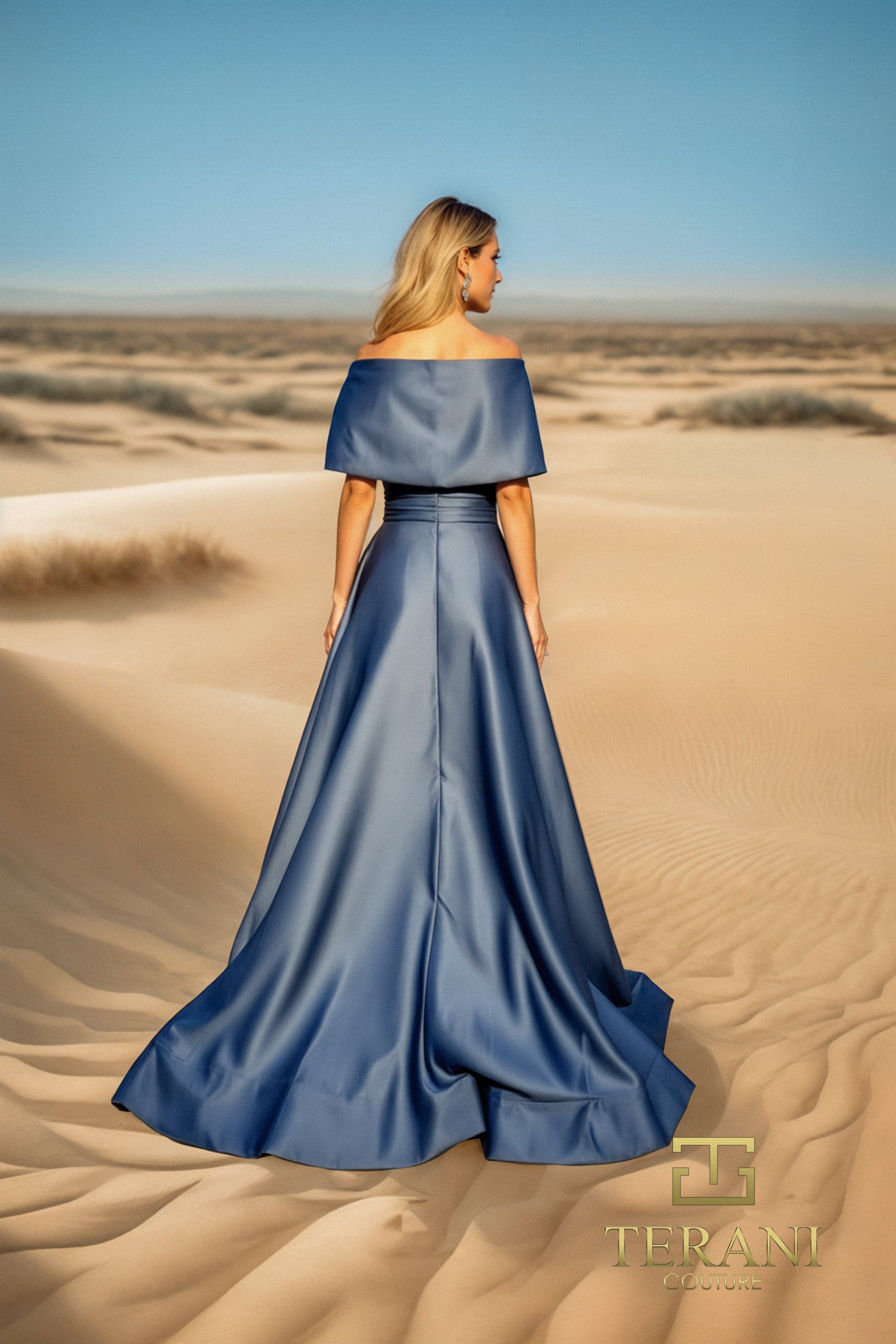 251M4441 Matte Satin A-line One Shoulder Long Dress
