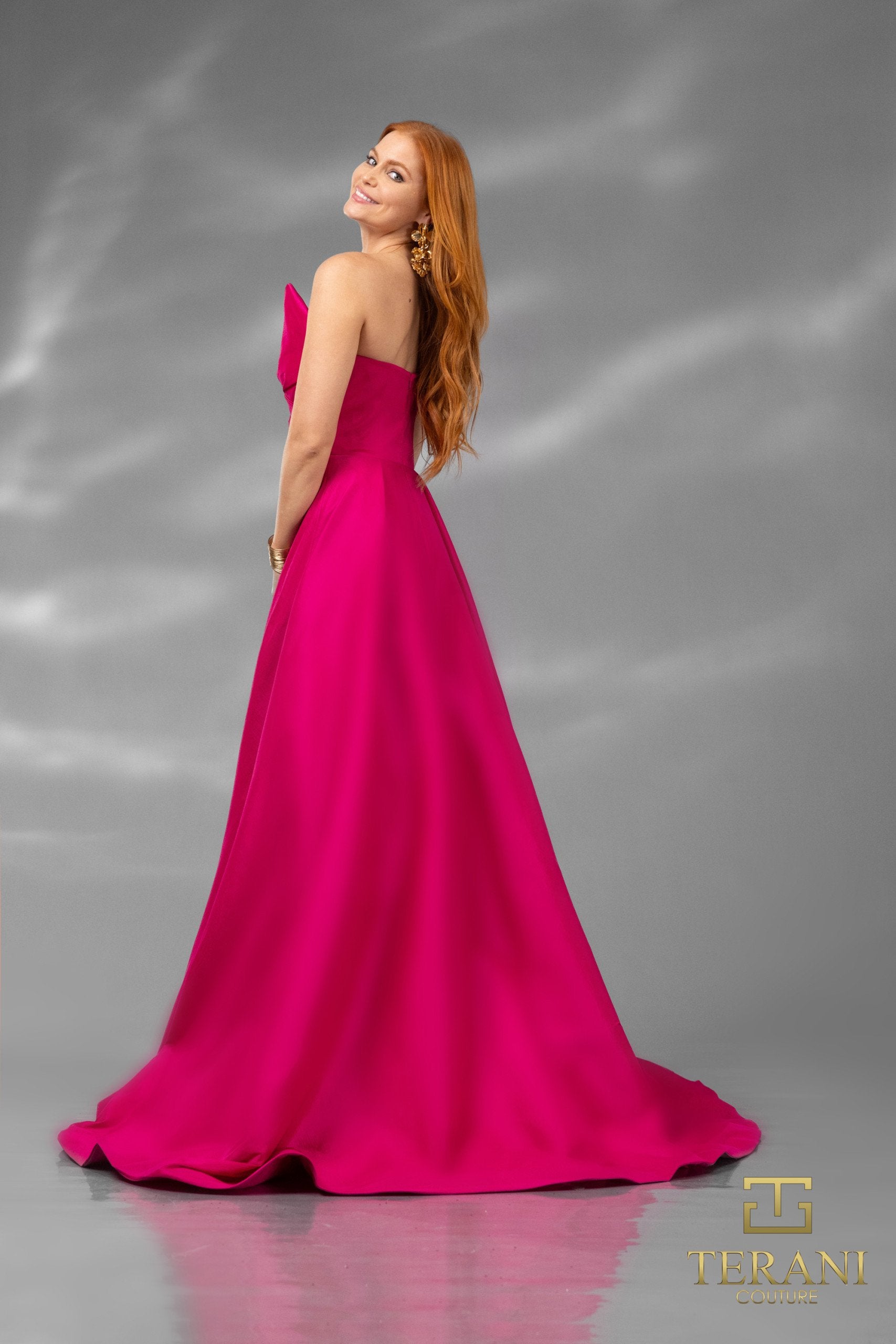 251P4060 A-line Sleeveless Satin Long Prom Dress