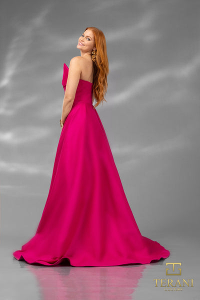 251P4060 A-line Sleeveless Satin Long Prom Dress