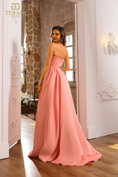 251P4066 Sweetheart Satin Sleeveless Prom Ballgown