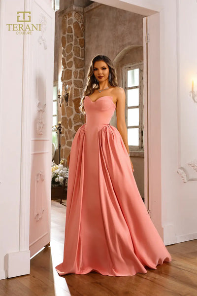 251P4066 Sweetheart Satin Sleeveless Prom Ballgown