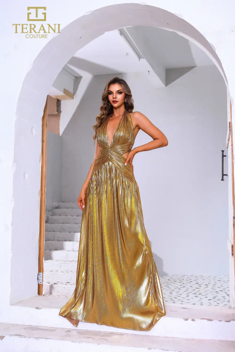 251P4534 Sleeveless Halter Neck A-line Long Prom Dress 251P4534 Sleeveless Halter Neck A-line Long Prom Dress