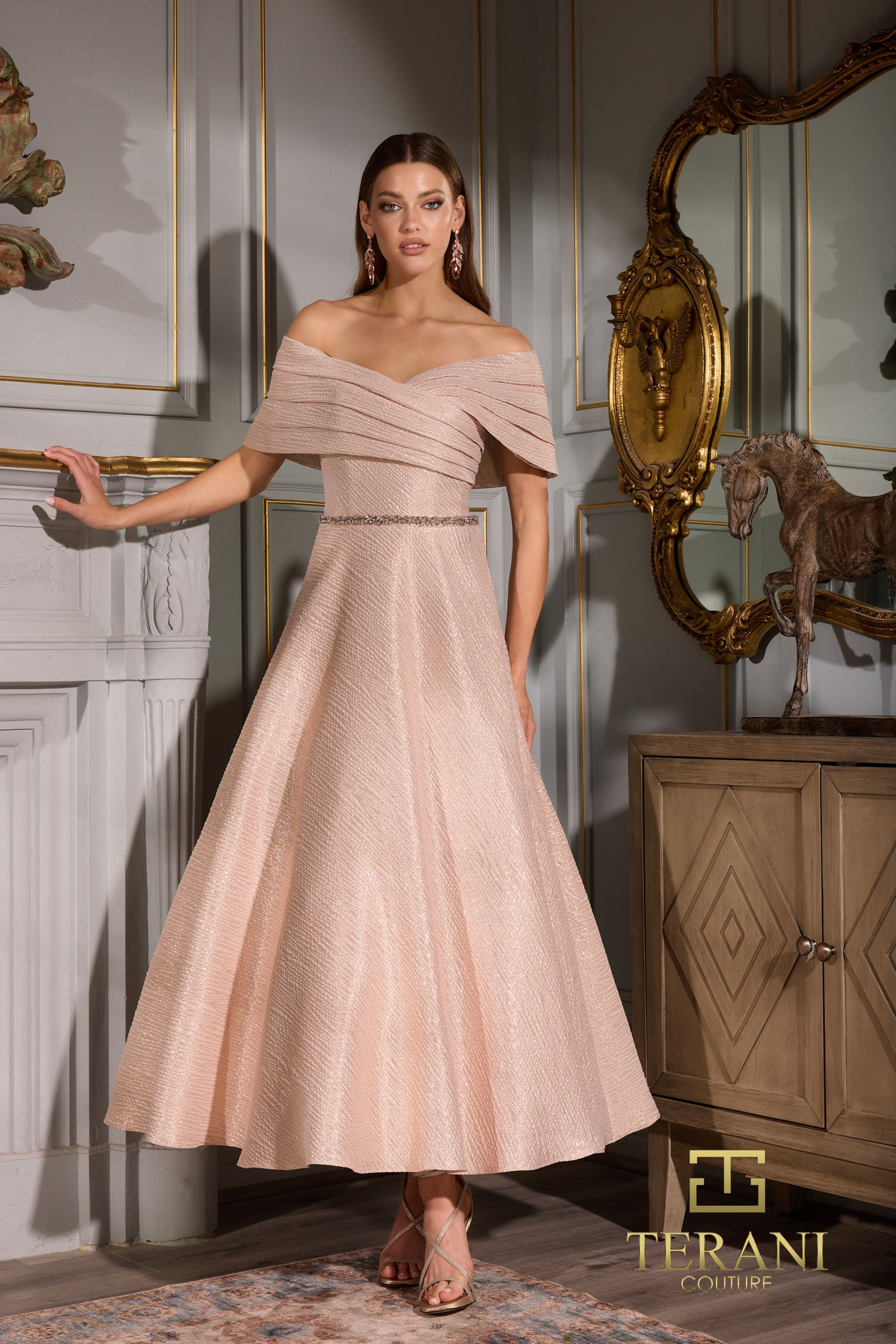 252C5022 - A-line Tee-Length Cocktail Dress
