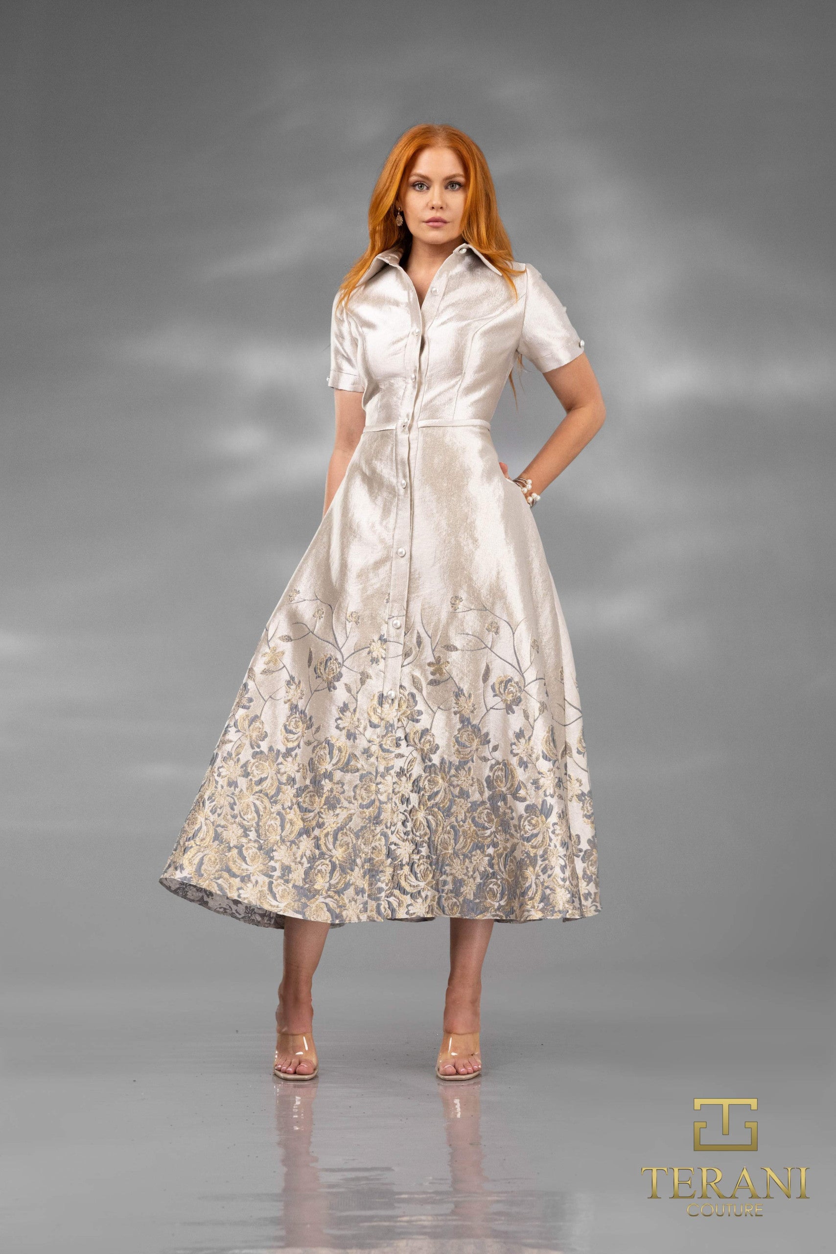 252C5507 - A-line Tee-Length Cocktail Dress