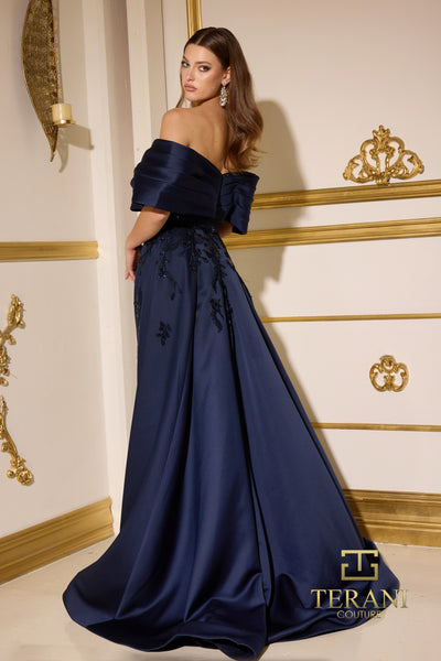 252E5124 - Fit and Flare Long With Overskirt Evening Dress