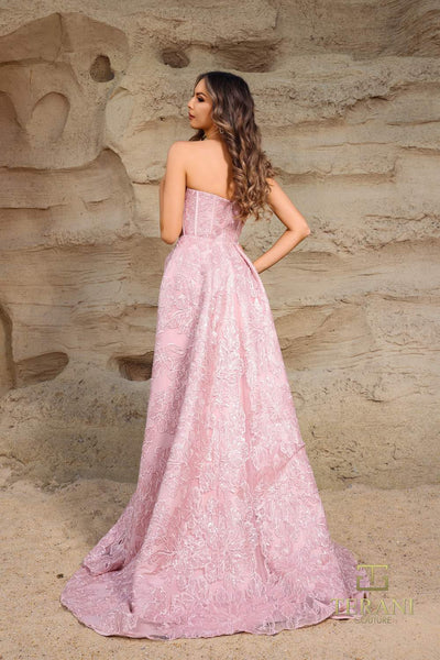 252E5134 - Fit and Flare Long With Overskirt Evening Dress