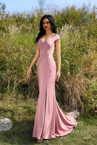 252E5191 - Fit and Flare Long Evening Dress