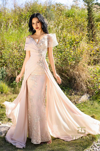 252M5308 - Off Shoulder Long MOB Dress
