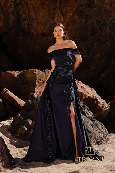252M5317 - Off Shoulder Long Long MOB Dress